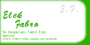 elek fabro business card