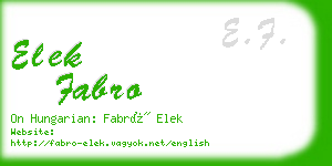 elek fabro business card